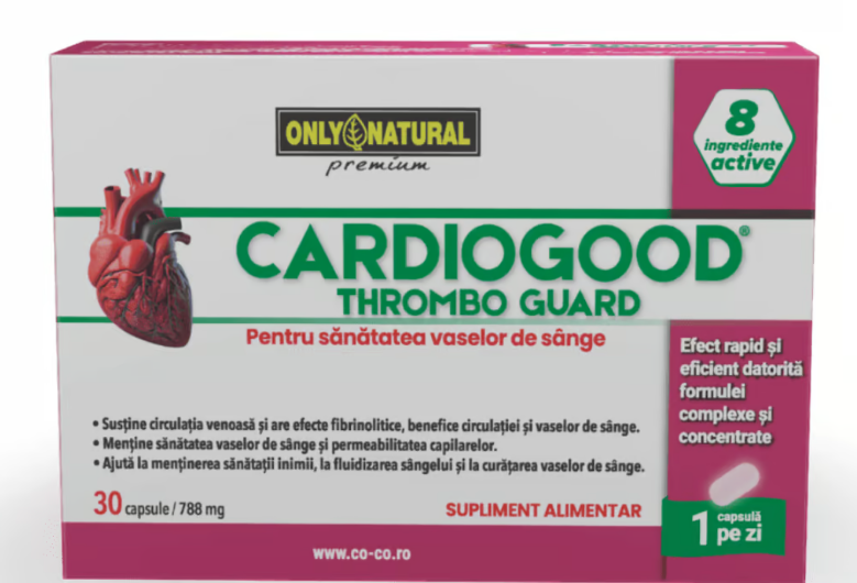 Afectiuni cardio-vasculare - CARDIOGOOD THROMBOGUARD * 30 CAPSULE, ONLY NATURAL, farmacom.ro