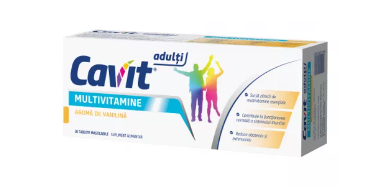 Vitamine si suplimente - CAVIT ADULTI MULTIVITAMINE AROMA VANILINA * 20 TBL, farmacom.ro