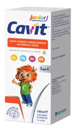 Vitamine si suplimente - CAVIT JUNIOR SIROP PTR CONSOLIDAREA SISTEMULUI OSOS * 150 ML, farmacom.ro