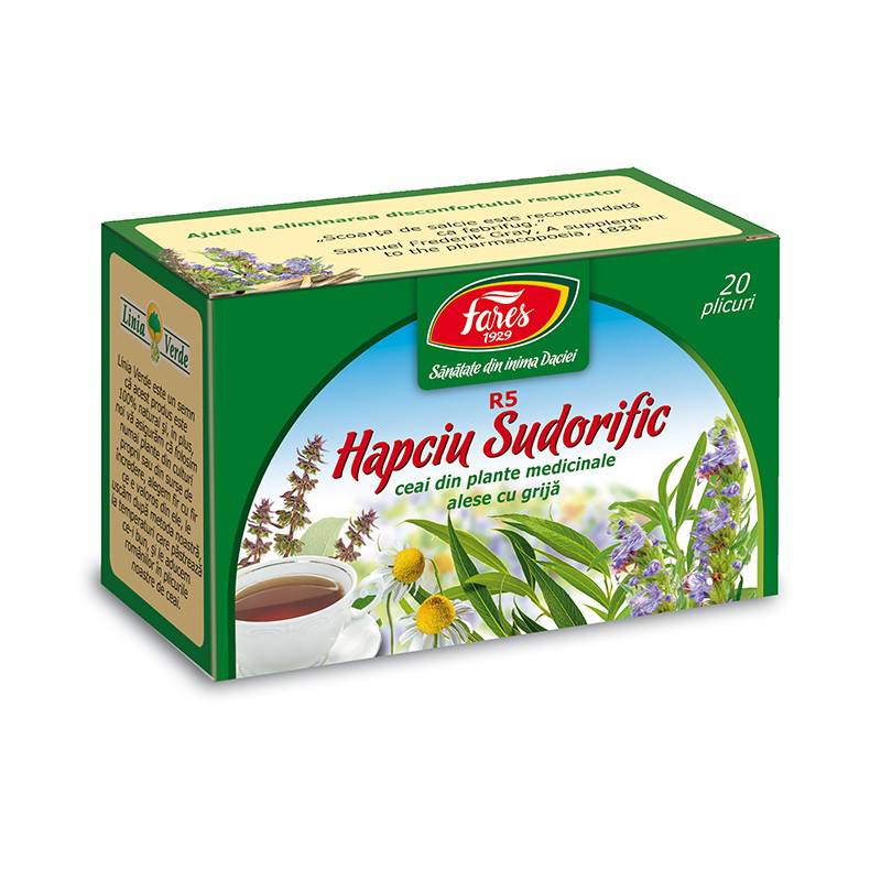 Ceaiuri - CEAI HAPCIU SUDORIDIC, 20 PLICULETE, FARES, farmacom.ro