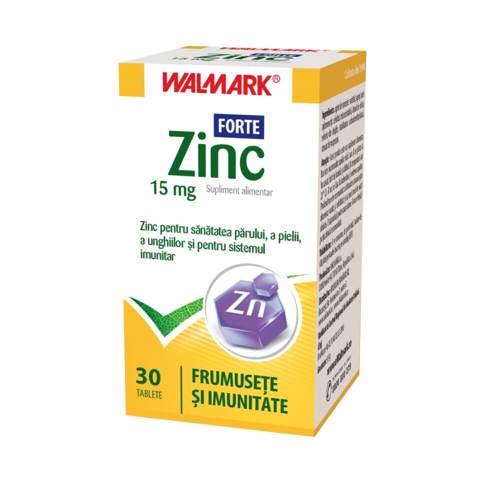 Vitamine si minerale - ZINC FORTE 15 MG * 30 COMPRIMATE, WALMARK, farmacom.ro