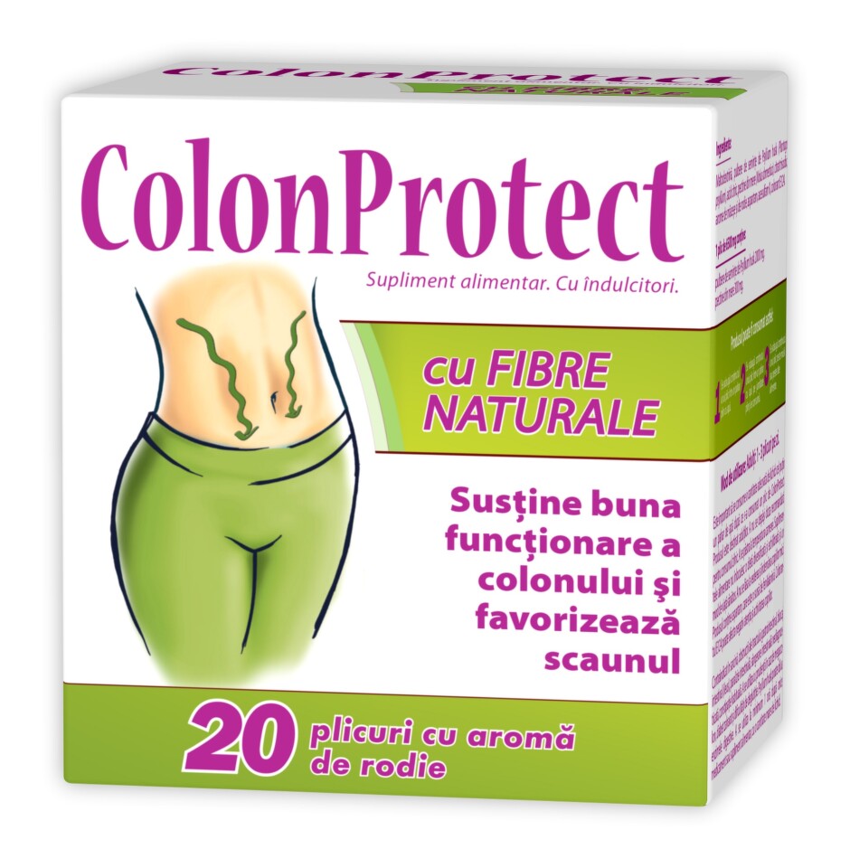 Tulburari digestive, hepatice si biliare - Colon Protect cu fibre naturale, 20 plicuri, Zdrovit, farmacom.ro