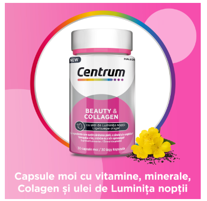 Vitamine si suplimente - CENTRUM BEAUTY&COLLAGEN CU ULEI DE LUMINITA NOPTII*30CPS MOI, farmacom.ro