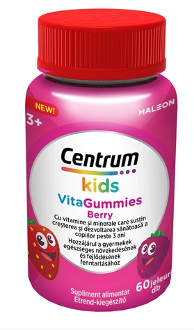 Vitamine si suplimente alimentare pentru copii - CENTRUM KIDS VITAGUMMIES BERRY * 60 JELEURI, farmacom.ro