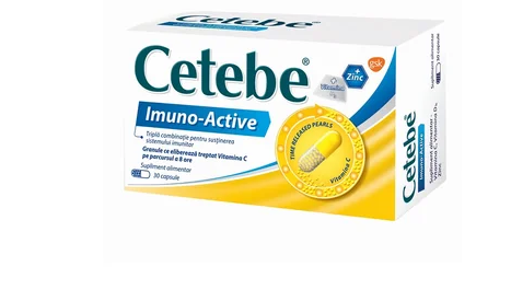 Vitamine si suplimente - CETEBE IMUNO-ACTIVE PLUS VIT C-D3-ZN * 30 CPS ELIB PREL, farmacom.ro