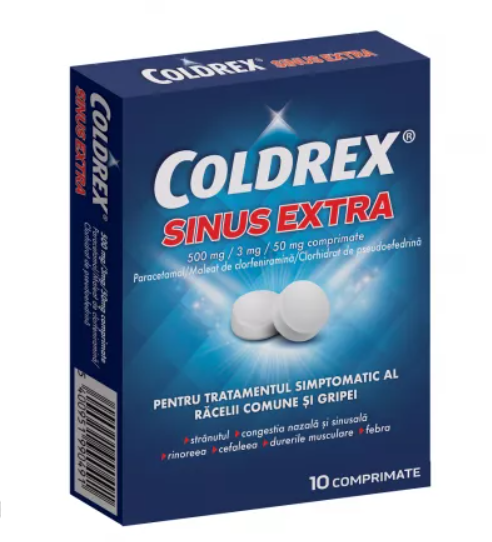 Medicamente fara reteta (OTC) - COLDREX SINUS EXTRA 500 MG/3 MG/50 MG * 10 CPR, farmacom.ro