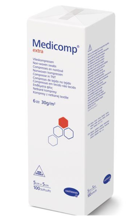 Produse tehnico-medicale - COMPRESE MEDICOMP EXTRA NESTERILE  5 * 5 CM * 100 BUC 421831, farmacom.ro