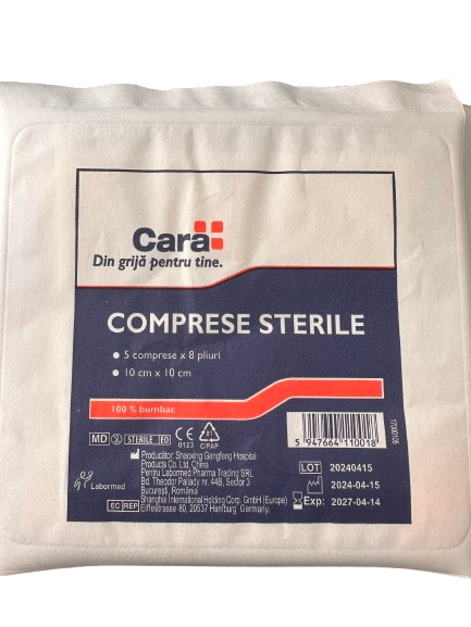 Comprese si pansamente - COMPRESE STERILE 10/10 * 5 bucati CARA, farmacom.ro