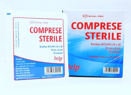 Produse tehnico-medicale - COMPRESE STERILE 10/8 * 48 ST HELP, farmacom.ro