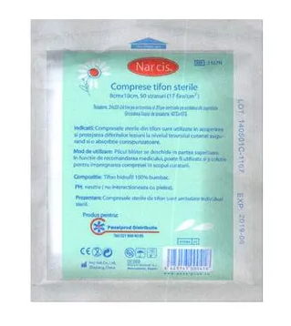 Produse tehnico-medicale - COMPRESE STERILE 10/8 * 50 BUC NARCIS, farmacom.ro