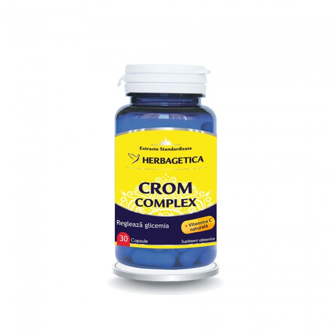 Suplimente, Produse naturiste, Vitamine si Minerale - CROM COMPLEX * 30 CPS HERBAGETICA, farmacom.ro