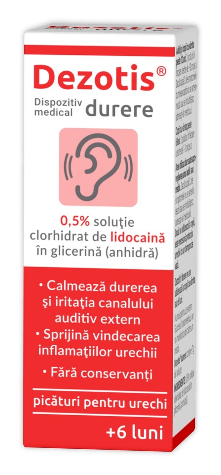Ingrijirea urechii - DEZOTIS DURERE 0.5% PICATURI PENTRU URECHI * 7 G, farmacom.ro.