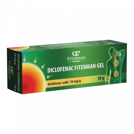 Medicamente fara reteta (OTC) - DICLOFENAC 10MG/G GEL * 50 G FITERMAN, farmacom.ro