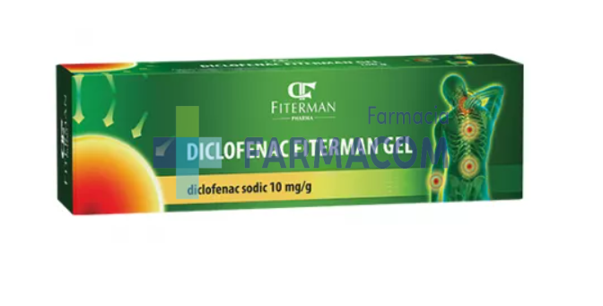 Medicamente fara reteta (OTC) - Diclofenac gel, 10 mg/g, 100 g, Fiterman, farmacom.ro