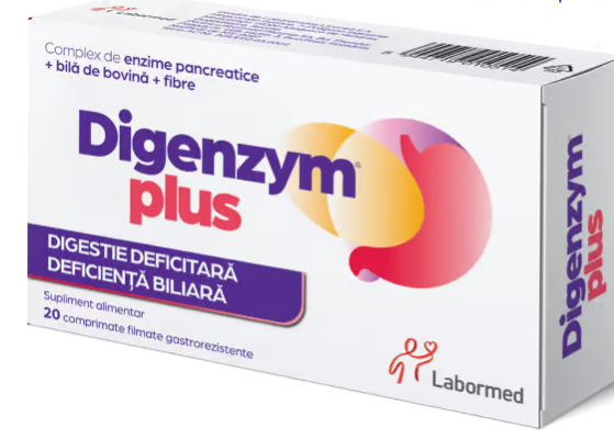 Sanatatea sistemului<br>digestiv - DIGENZYM PLUS * 20 CPR FILM, farmacom.ro