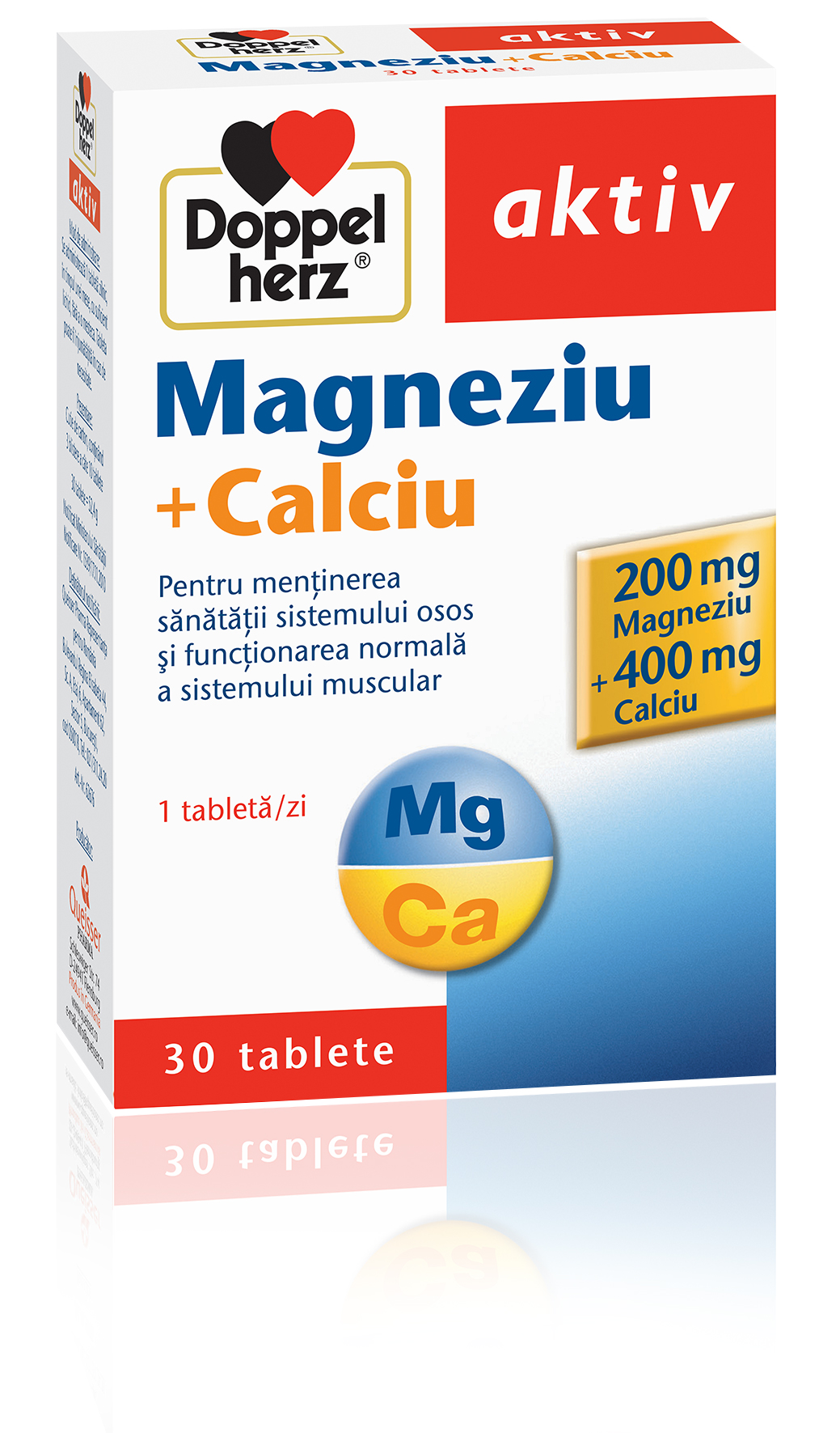 Vitamine si minerale - DOPPELHERZ MAGNEZIU+CALCIU+D3 30COMPR, farmacom.ro
