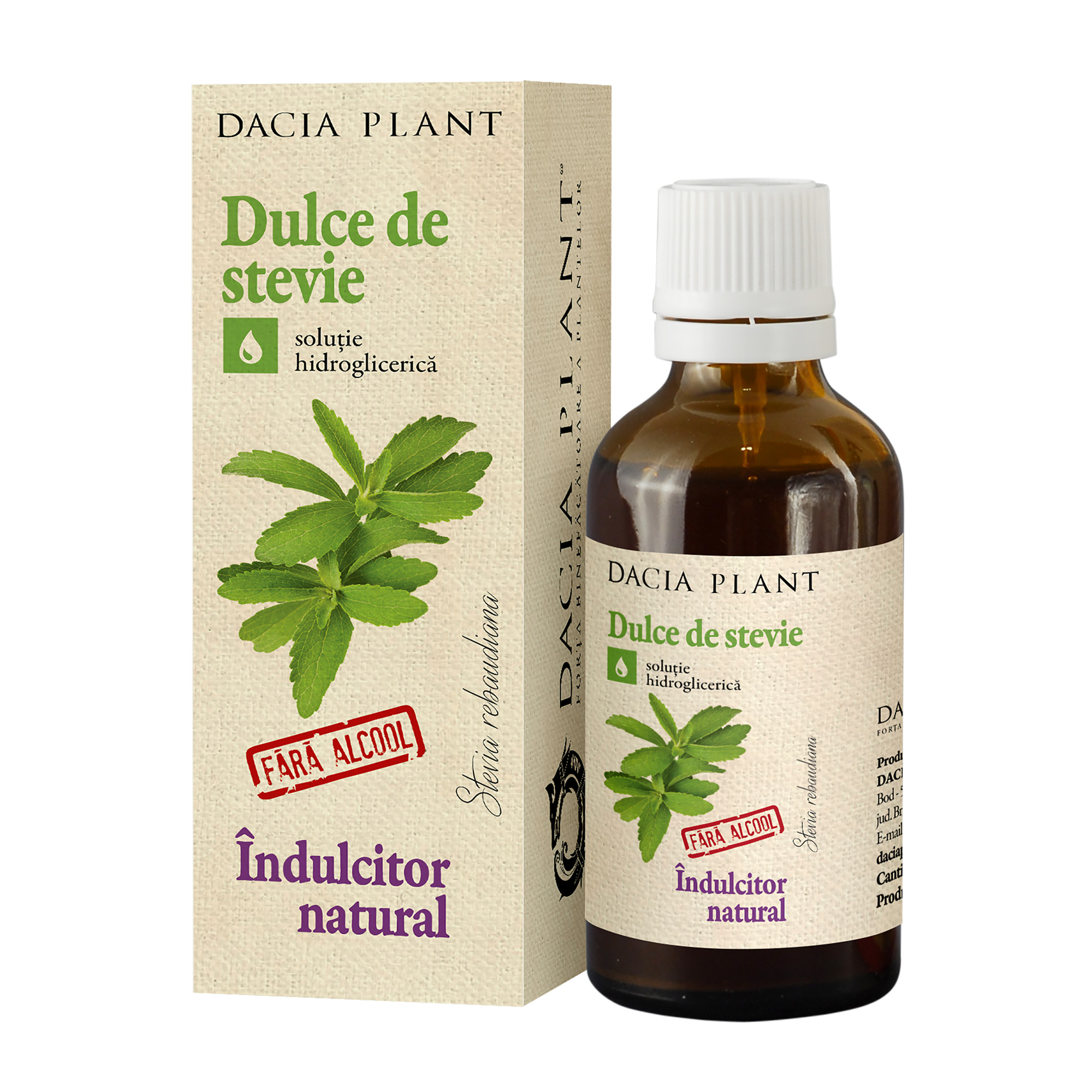 Pentru diabetici - Dulce de Stevie, 50 ml, Dacia Plant, farmacom.ro