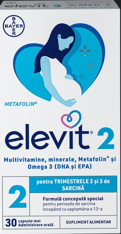Suplimente sarcina - Elevit 2, 30 comprimate, Bayer, farmacom.ro