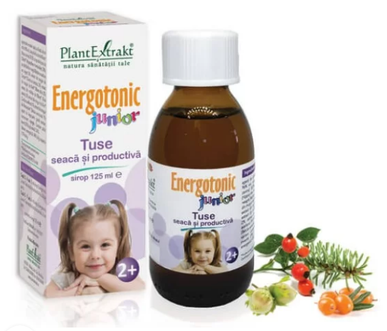 Vitamine si suplimente alimentare pentru copii - Energotonic Junior tuse seaca si productiva, 125 ml, PlantExtrakt, farmacom.ro