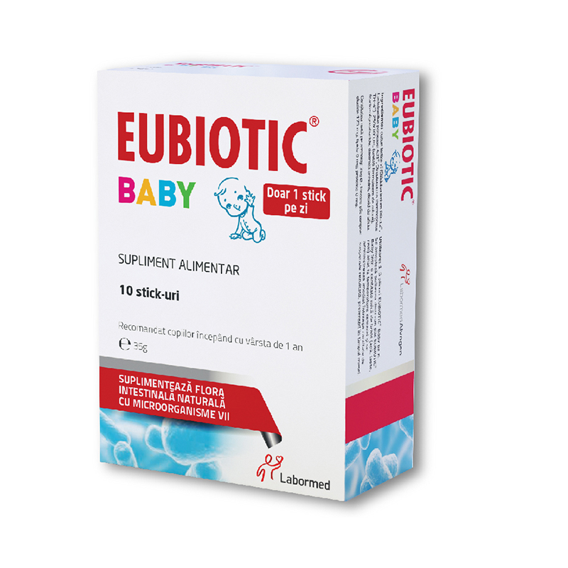 Prebiotice si Probiotice adulti si copii - EUBIOTIC BABY * 10 STICK-URI, farmacom.ro