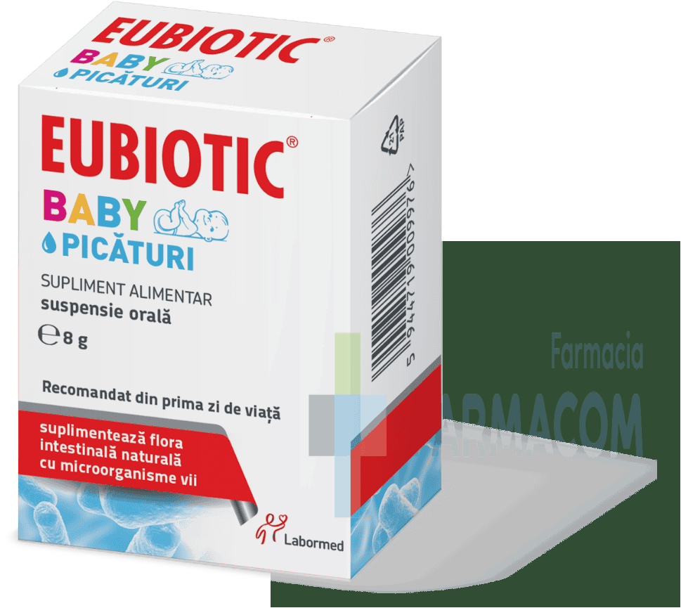 Probiotice, prebiotice - Eubiotic Baby picaturi, 8 g, Labormed, farmacom.ro