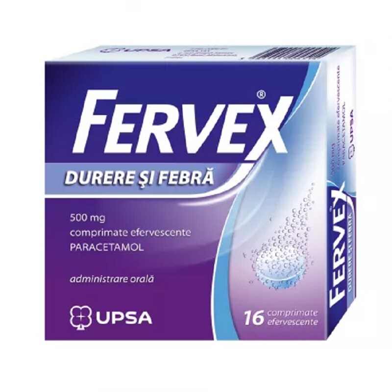 Medicamente fara reteta (OTC) - FERVEX DURERE SI FEBRA 500 MG * 16 CPR EFF, farmacom.ro