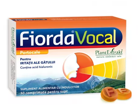 Vitamine si suplimente - Fiorda Vocal cu aroma de portocale, 30 comprimate, farmacom.ro