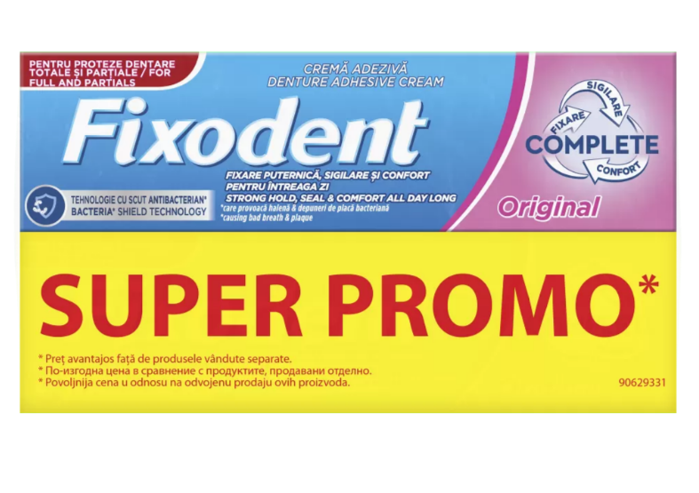 Igiena orala - FIXODENT ORIGINAL PASTA ADEZIVA * 2 CUTII/47 G, farmacom.ro