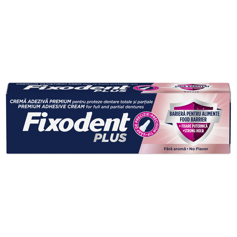 Igiena orala - FIXODENT PLUS FOOD BARRIER PASTA ADEZIVA * 40 G, farmacom.ro