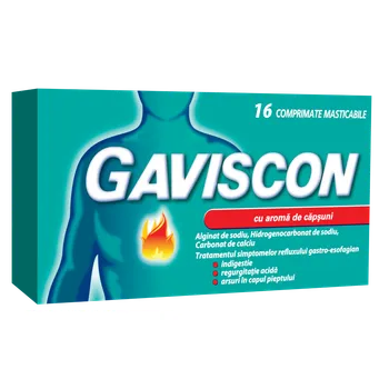 Medicamente fara reteta (OTC) - Gaviscon capsuni, 16 comprimate masticabile , farmacom.ro