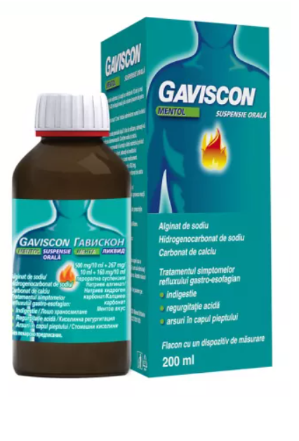 Medicamente fara reteta (OTC) - GAVISCON MENTOL * 200 ML SUSP ORALA RECKITT, farmacom.ro