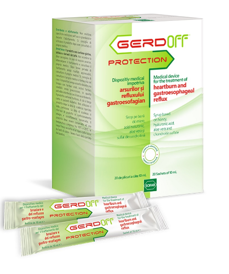 Suplimente alimentare - GERDOFF PROTECTION SOLUTIE ORALA * 20 PLICURI/10ML, farmacom.ro