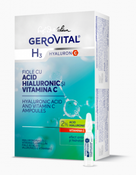 Ingrijirea tenului - GEROVITAL H3 HYALURON C FIOLE CU ACID HIALURONIC+VITAMINA C 10 FIOLEX2 ML 4910, farmacom.ro