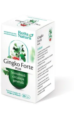 Vitamine si suplimente - GINGKO FORTE PLUS * 30 CPS ROTTA NATURA, farmacom.ro