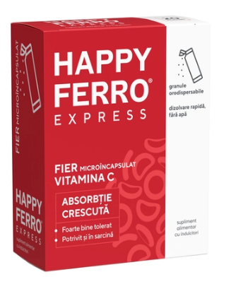 Vitamine si suplimente - Happy Ferro Express, 20 plicuri, Fiterman, farmacom.ro