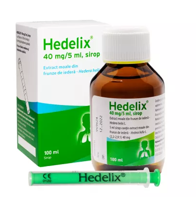 Medicamente fara reteta (OTC) - HEDELIX 40 MG/5ML SIROP * 100 ML + SERINGA DOZATOARE, farmacom.ro