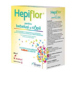 Probiotice, prebiotice - HEPIFLOR * 10 PLICURI/2 G PENTRU BEBELUSI SI COPII, farmacom.ro
