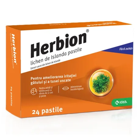 Medicamente OTC - fara reteta - Herbion Lichen de Islanda, 24 pastile, farmacom.ro