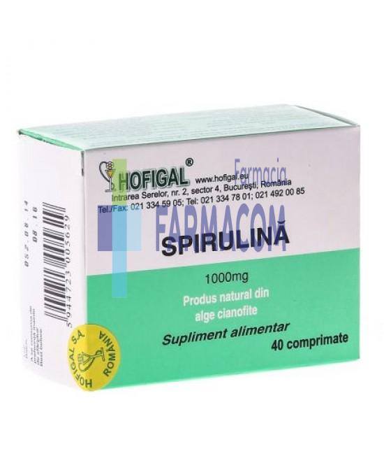 Regenerare si tonifiere - HOFIGAL SPIRULINA 1000MG, 40 COMPRIMATE, farmacom.ro