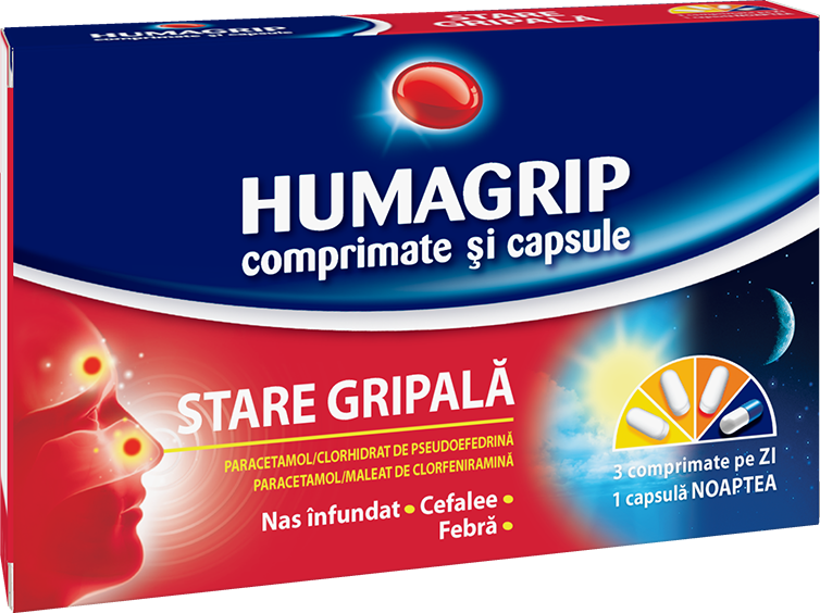 Medicamente fara reteta (OTC) - Humagrip, 12 comprimate si 4 capsule, Urgo, farmacom.ro