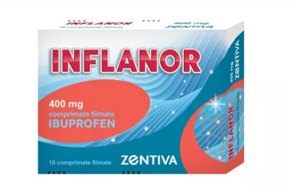 Medicamente fara reteta (OTC) - Inflanor, 400 mg, 10 comprimate filmate, Zentiva, farmacom.ro
