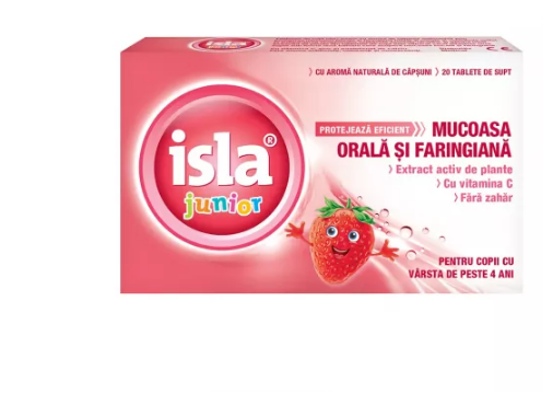 Vitamine si suplimente - Isla Junior, 20 tablete de supt cu aroma de capsuni, farmacom.ro