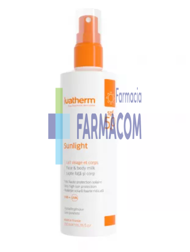 Dermato-Cosmetice - IVATHERM SUNLIGHT LAPTE ADULTI SPF50+ * 200 ML 0930, farmacom.ro