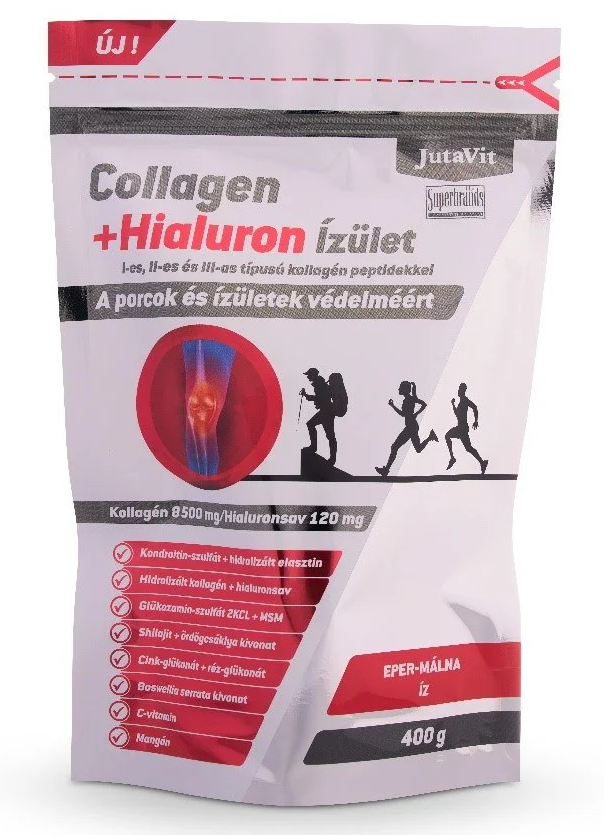 Afectiuni musculare si osoase - JUTAVIT COLLAGEN+HIALURON ARTICULATII * 400 G CAPSUNI ZMEURA, farmacom.ro