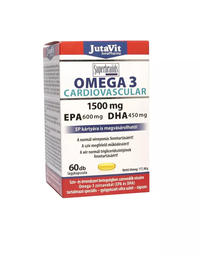 Medicamente pentru inima - Medicamente Cardiovasculare - JUTAVIT OMEGA 3 1500 MG CARDIOVASCULAR * 60 CAPSULE MOI, farmacom.ro