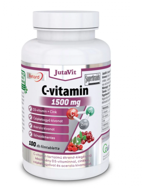 Suplimente, Produse naturiste, Vitamine si Minerale - JUTAVIT VIT C 1500 MG+MACESE+ EXTR ACEROLA * 100 TB FILM, farmacom.ro