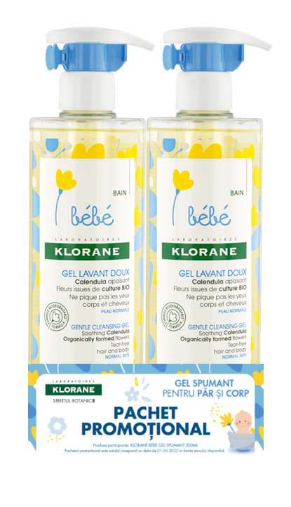 Igiena si ingrijirea copilului - KLORANE BEBE GEL SPUMANT * 500 ML 1+1 PACHET PROMO 3374, farmacom.ro