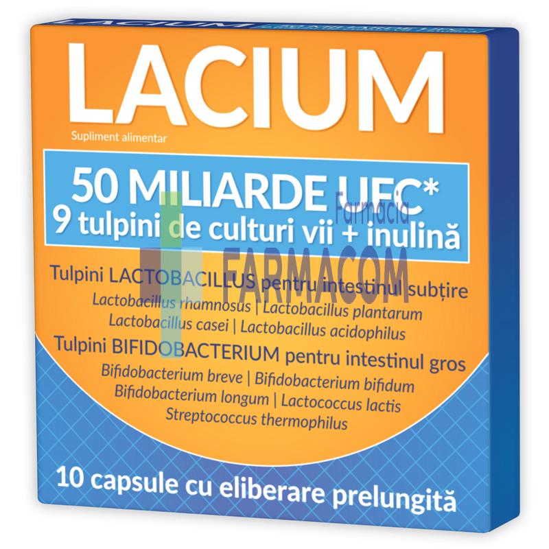 Sanatatea sistemului<br>digestiv - LACIUM 50 MILIARDE UCF, 10 CAPSULE, farmacom.ro