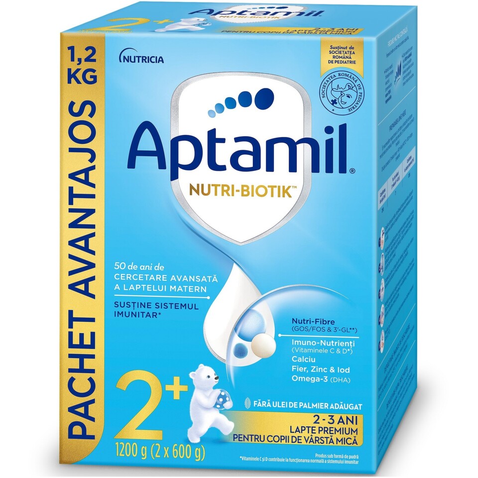 Mama si copilul - LAPTE PRAF APTAMIL JUNIOR 2+ NUTRI-BIOTIK * 1.2 KG, farmacom.ro