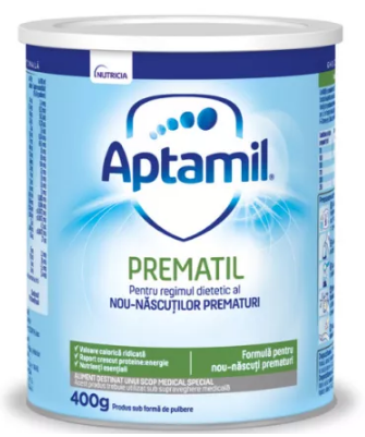 Mama si copilul - Lapte praf Aptamil Prematil pentru prematuri, 400 g, farmacom.ro